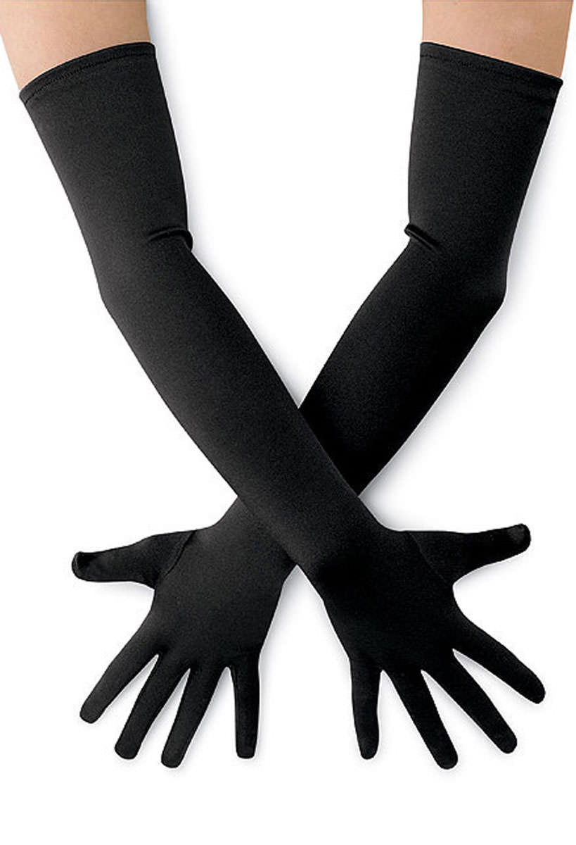 Elbow-Length Stretch Satin Opera Gloves ...